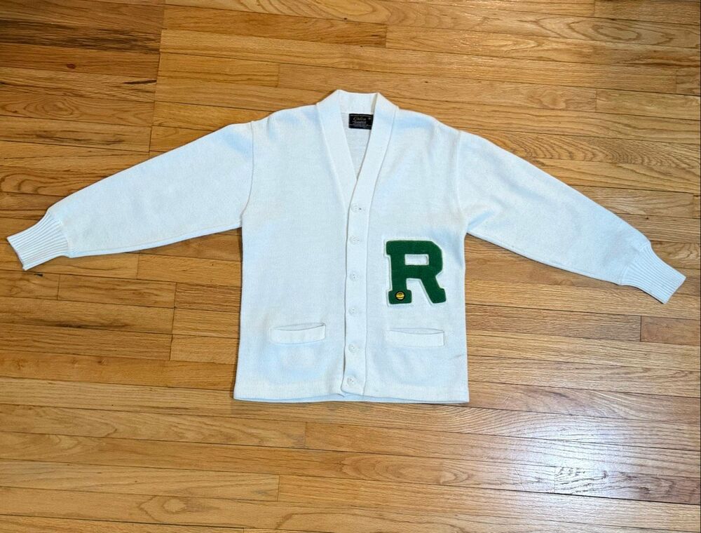 Vintage 1950s Cardigan Men’s Varsity Sweater Orlon Campus Size M